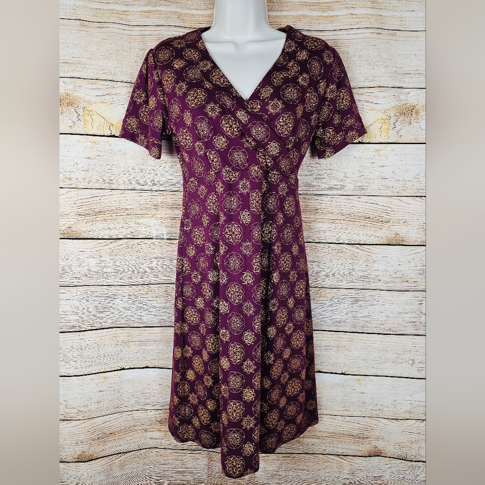 Fair Indigo Organic Pima Cotton Short Sleeve Dress Size Xsmall